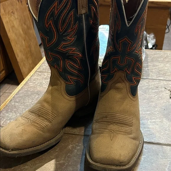 Ariat Men's Cowboy Boots - Tan and Blue - Picture 1 of 12